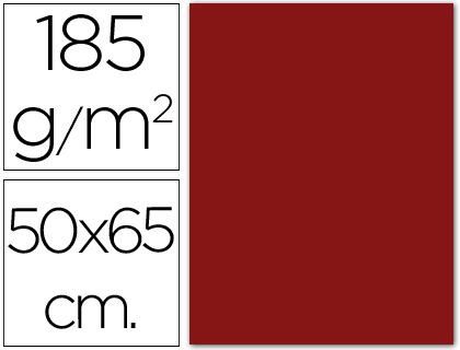 Cartulina Guarro 50x65cm. 185g/m² granate